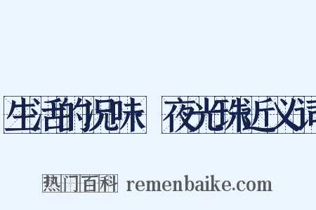 生活的况味·夜光珠近义词是什么意思的图片